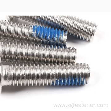 Stainless steel screw with nylon patch thread locking screw with nylon patch